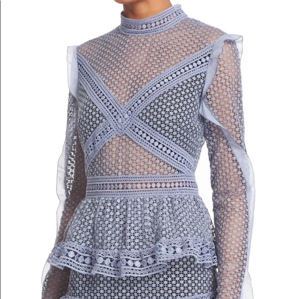 Self-Portrait Blue-grey Formal Dress - Picture 4 of 8